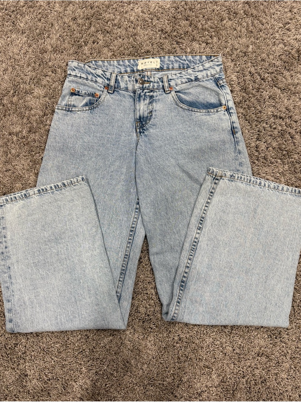 Motel Rocks Light Wash Straight Leg Jeans W26 L32